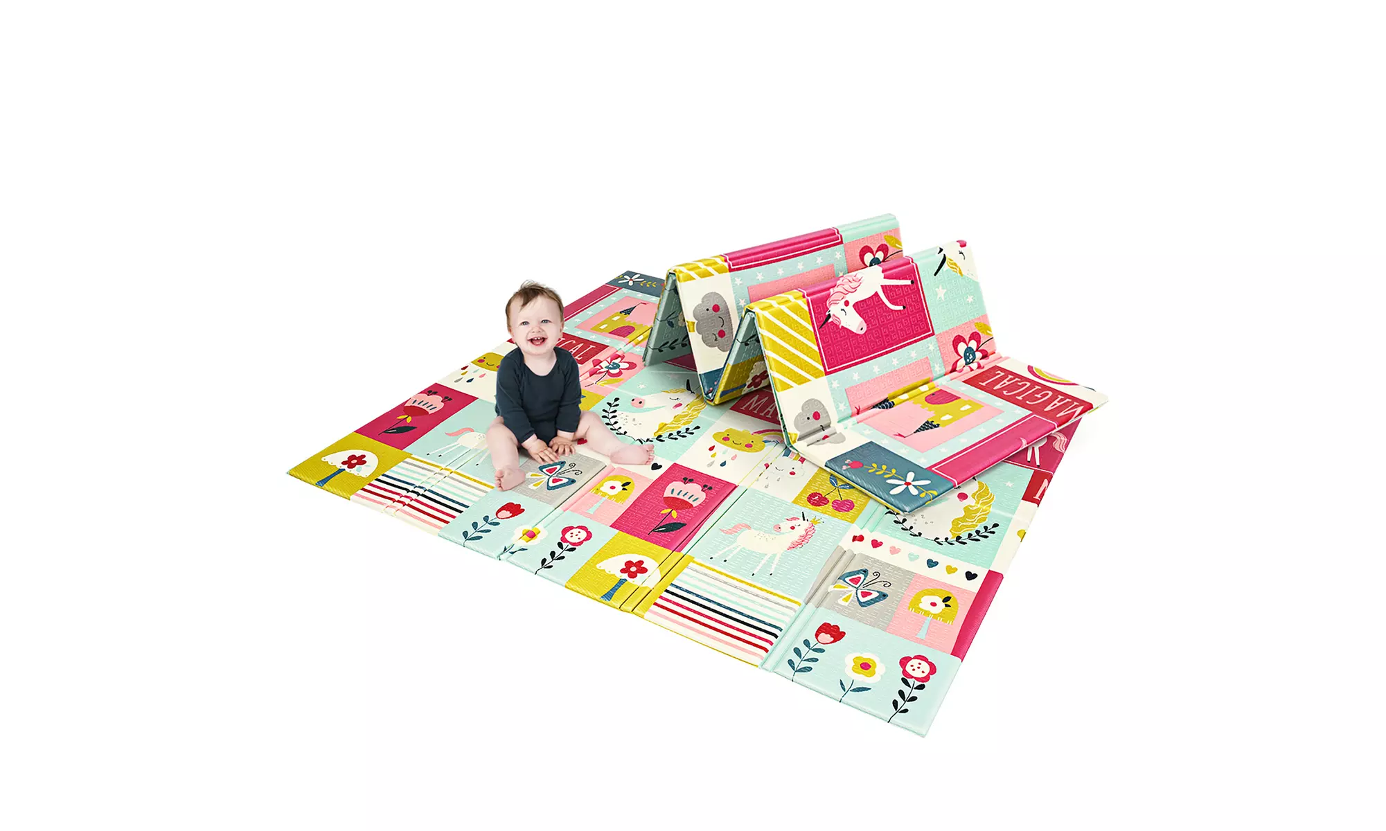 Costway Folding Baby Play Mat Toddler Kids Crawling Mat Double Sides 71''x79'' - Primary Image