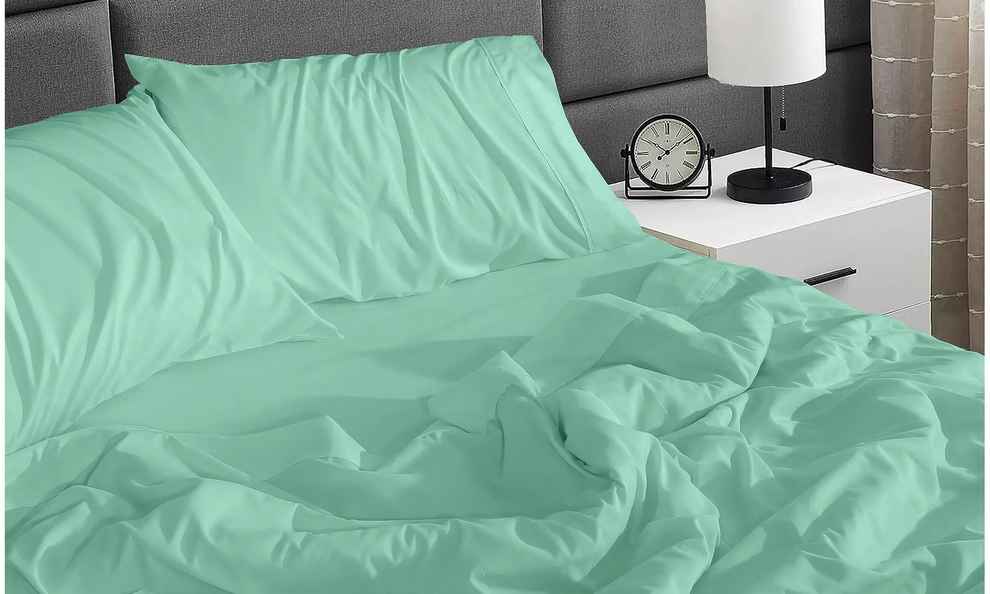 Ruvanti 1800 Series 4 Piece Microfiber Bed Sheet Set Soft Deep Pocket Sheet