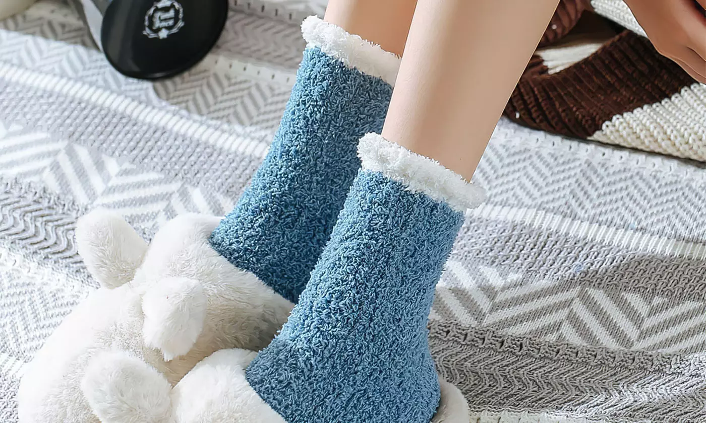 3 Pack Socks Soft Cozy Fluffy Slipper Winter Warm Christmas Stocking