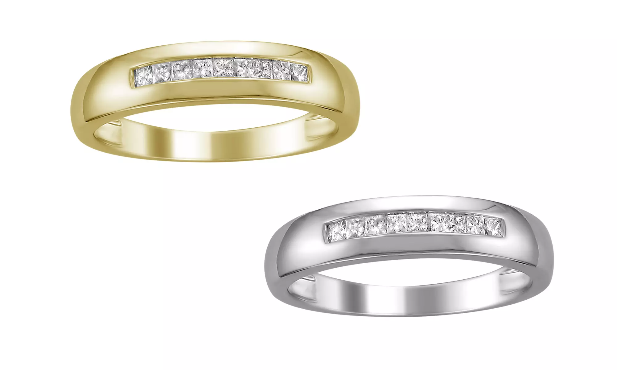 1/4 Cttw Diamond Mens Classic Wedding Band in 14K Gold by Eternal Brilliance - Primary Image