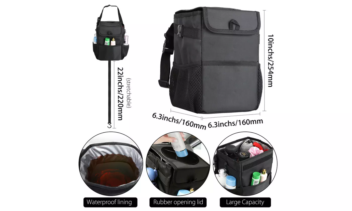 Auto Car Waterproof Trash Bag Litter Bin Can Garbage Storage Organizer Box