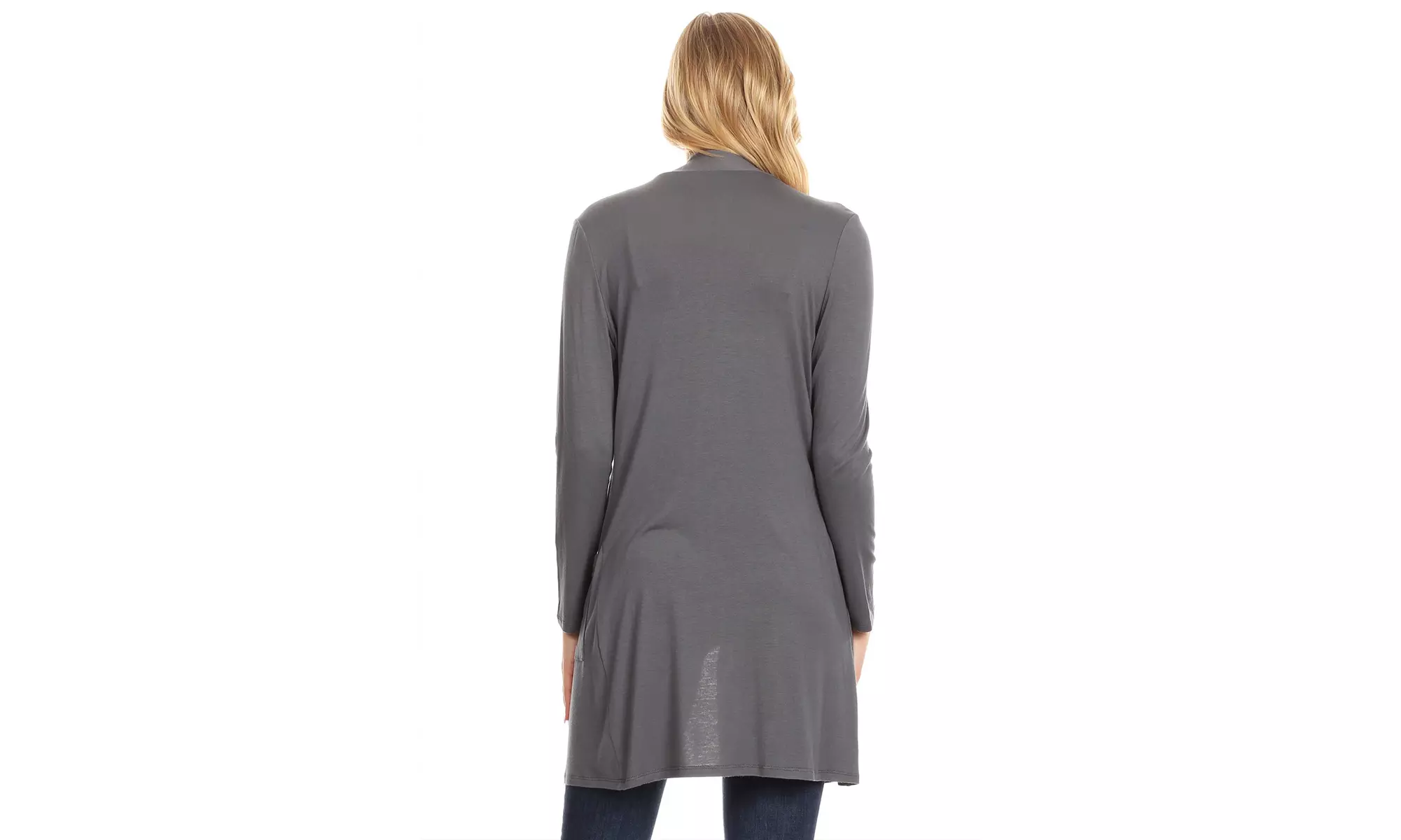 Women's Casual Open Front Basic Long Sleeves Side Pockets Solid Cardigan