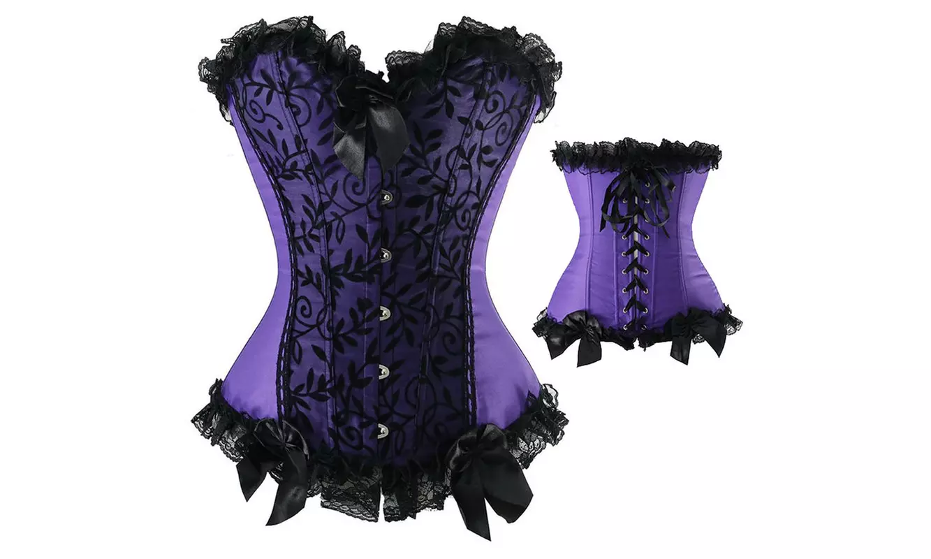 Sexy Plus Size Steampunk Renaissance Lace Up Boned Bustier Waist Trainer Corsets - Primary Image