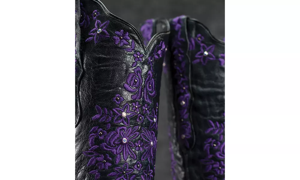 Black Star SWEETGRASS (Black/Purple) Women's Cowboy Boots - Second Medium