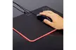 Large Hard LED Gaming Mouse Pad Mat with Soft Fabric Surface - 7 RGB Colors - Second Medium