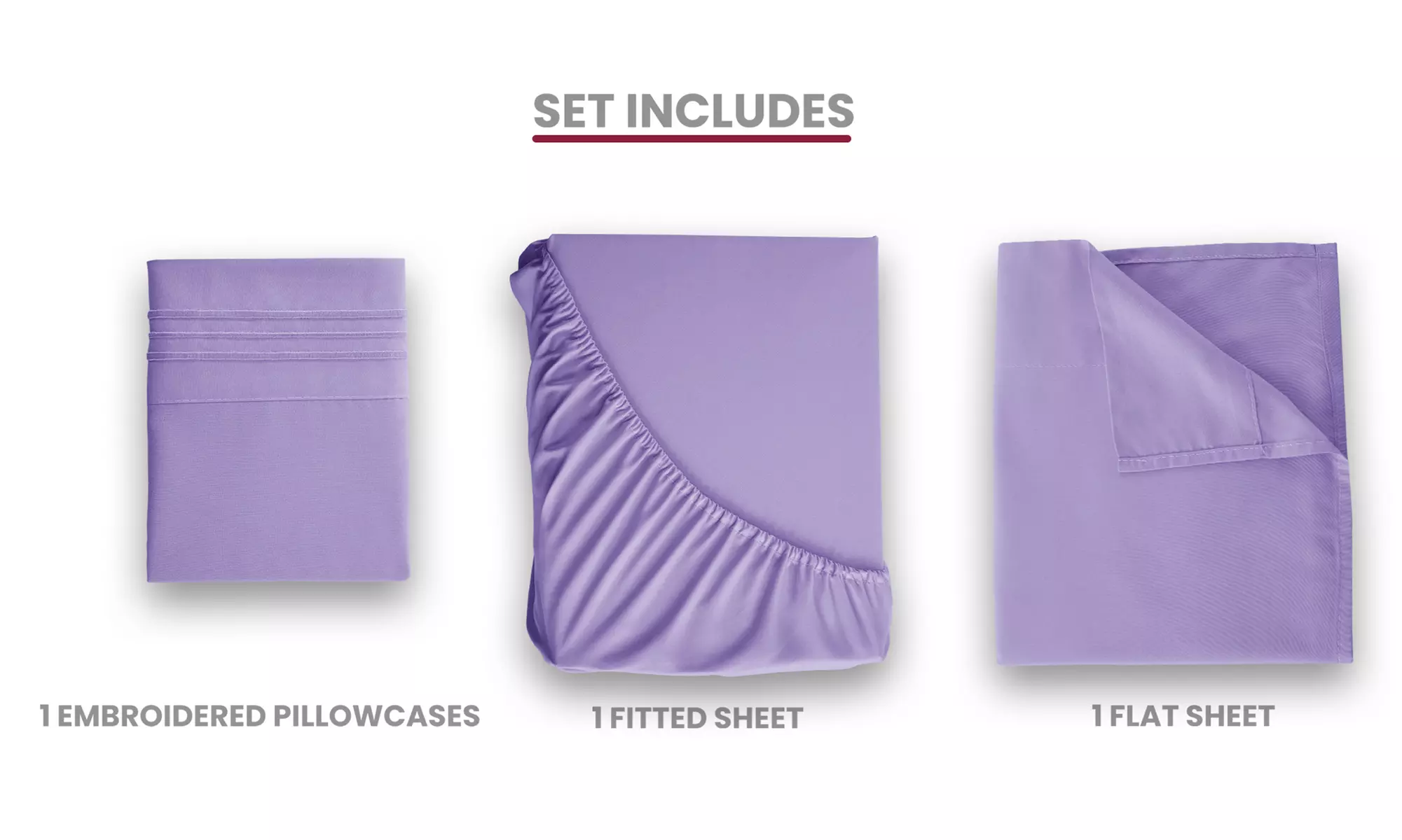 Lux Decor 4Pc Deep Pocket Sheet Set With Embroidered Pillowcases & Giftable Bag