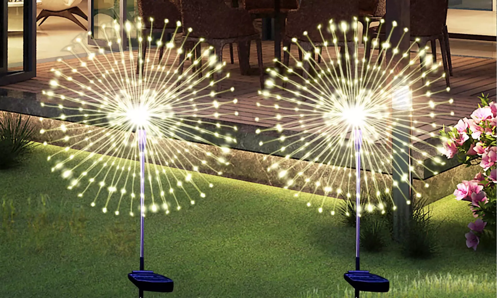 Two-Packs of SolarEra LED Solar Firework Outdoor Garden Lights