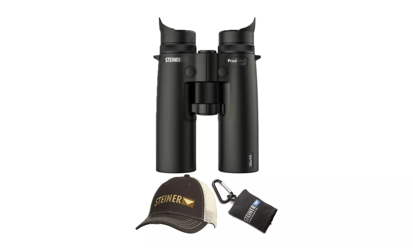 Steiner 10x42 Predator LRF Binoculars with Cap and Microfiber Lens Cloth Pouch - Primary Image