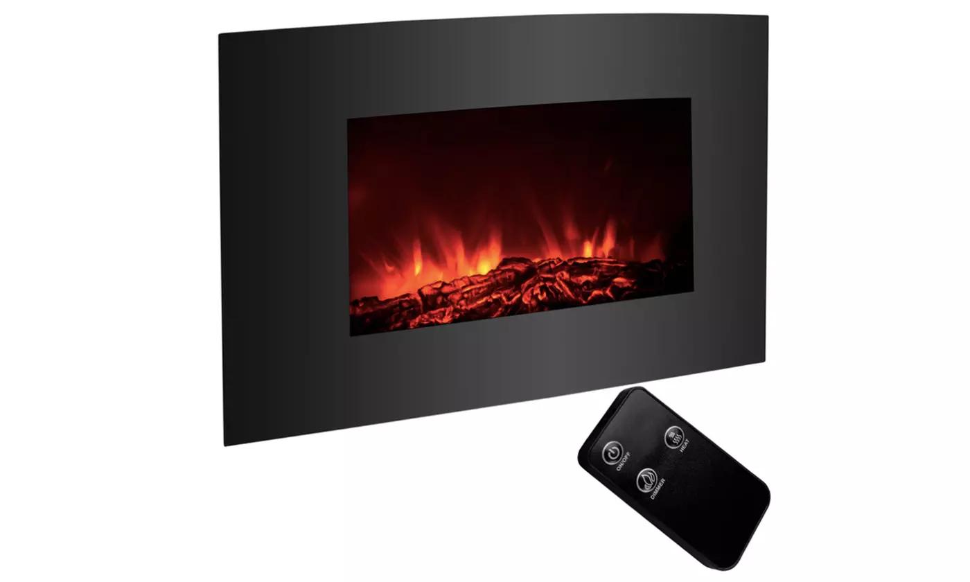 Electric Fireplace Wall 33"x22" Large 1500W Mount Heater with Remote Adjustable - Primary Image