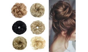 Women Hair Bun Extensions Messy Synthetic Chignon Hairpiece Easy Pieces