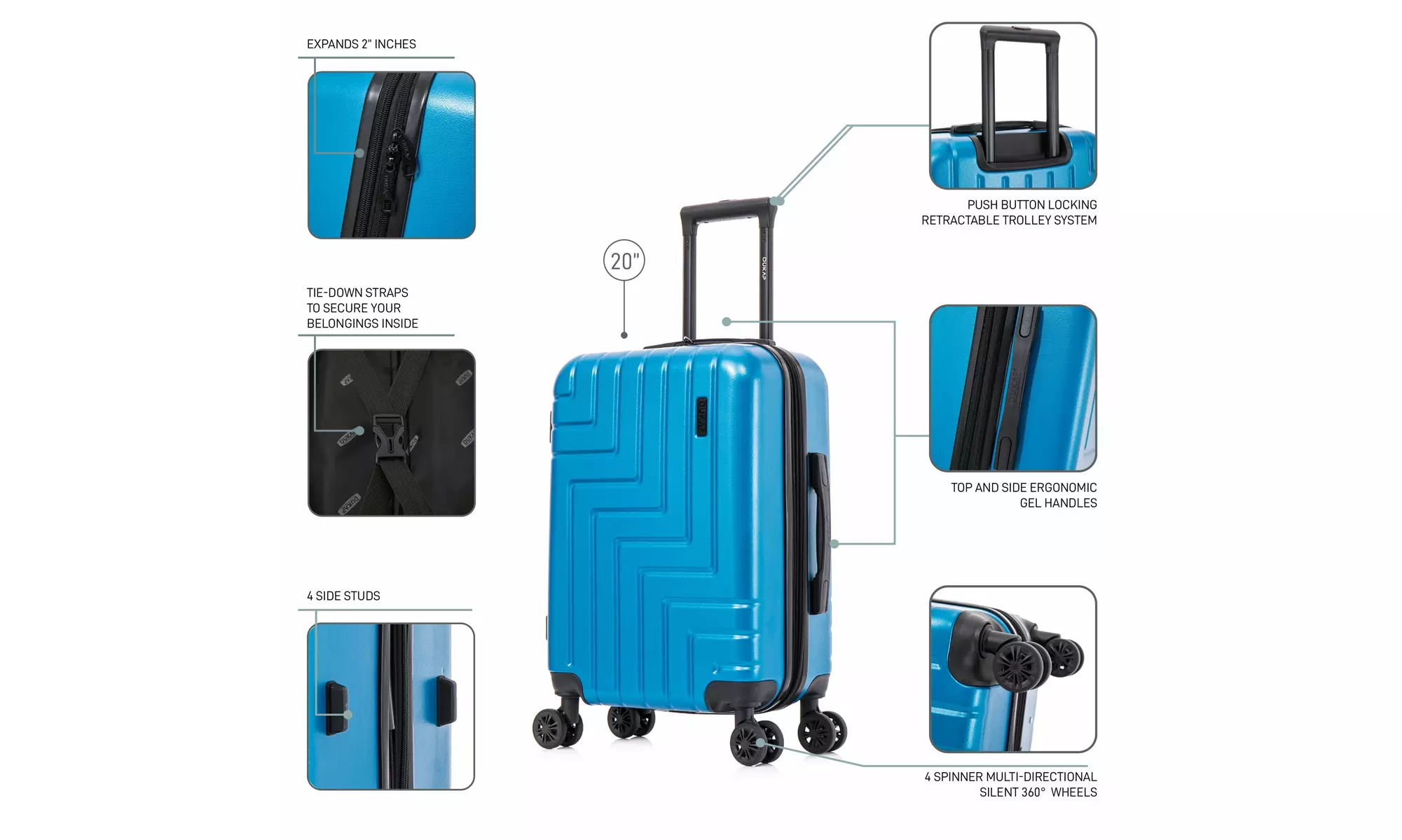 DUKAP Zahav Lightweight Hardside Spinner Luggage