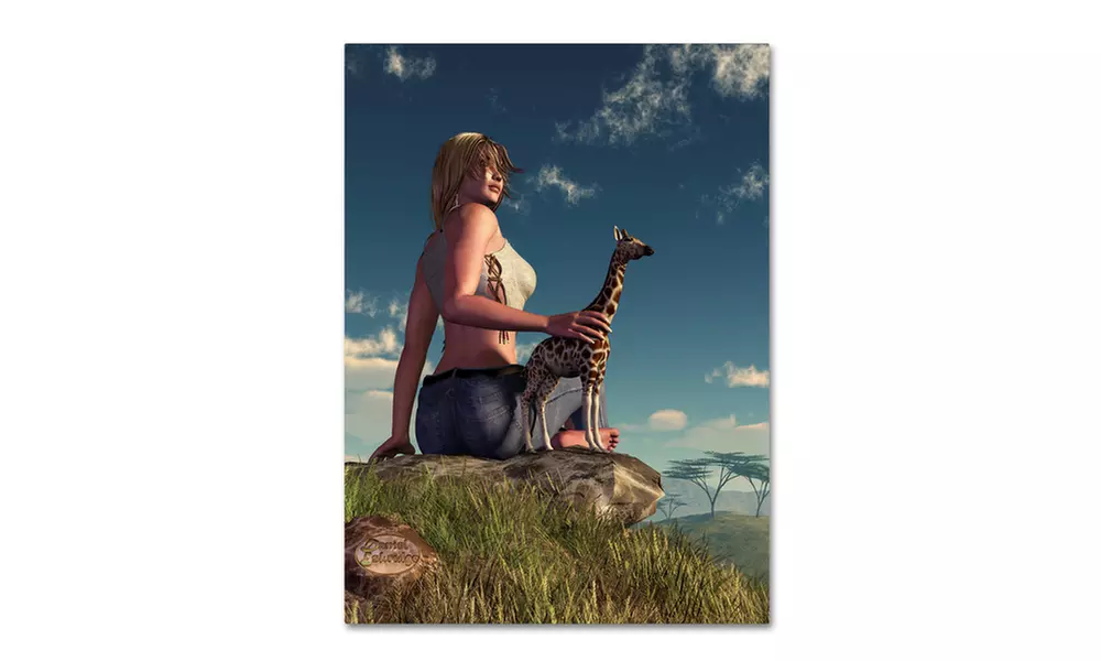 Daniel Eskridge 'Miniature Giraffe' Canvas Art - Primary Image
