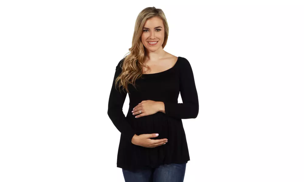 24/7 Comfort Apparel Laguna Maternity Tunic Top - Primary Image