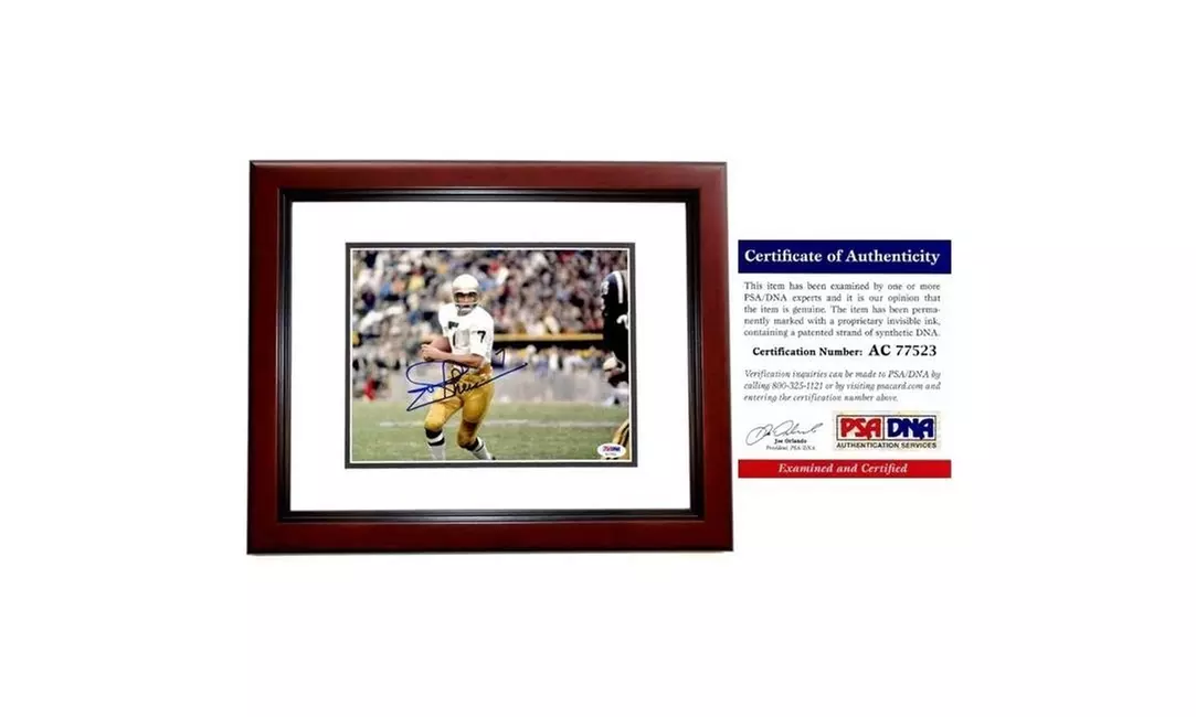 Real Deal Memorabilia JTheismann8x10ND-7MF-PSA 8 x 10 in.Notre Dame Fighting  - Second Medium