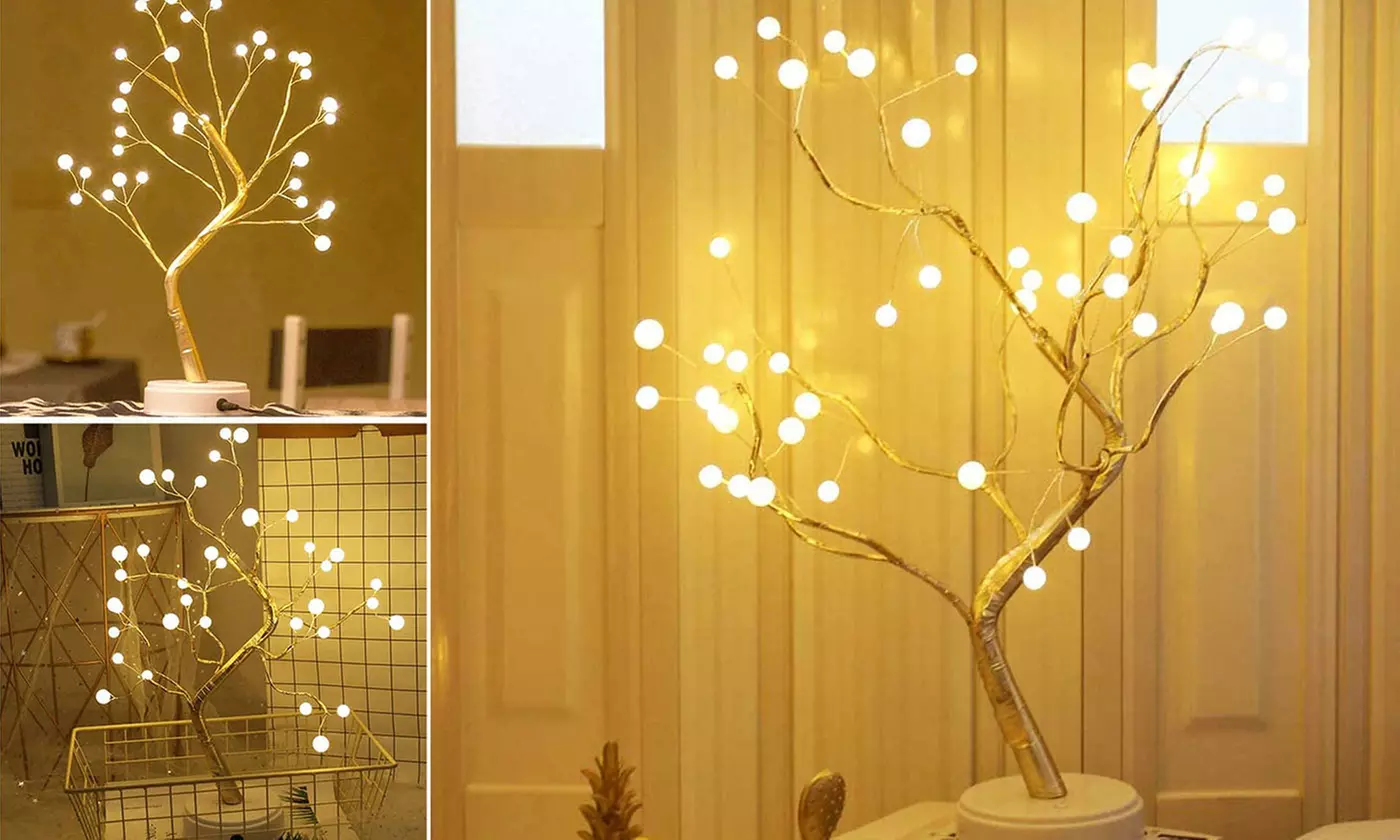 108 LED Night Light Tabletop Fairy DIY Bonsai Tree Lamp Home Decor