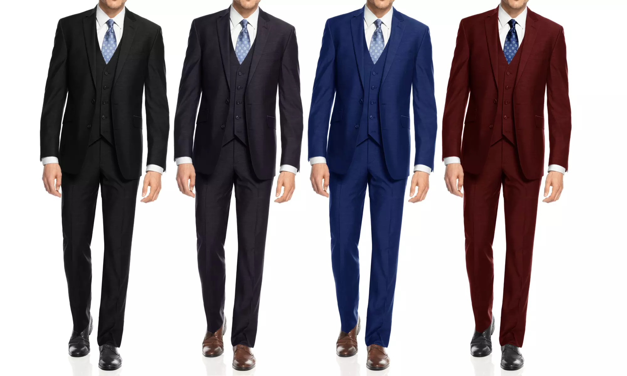 Men's Slim Fit 3PC Solid  Suits - Primary Image