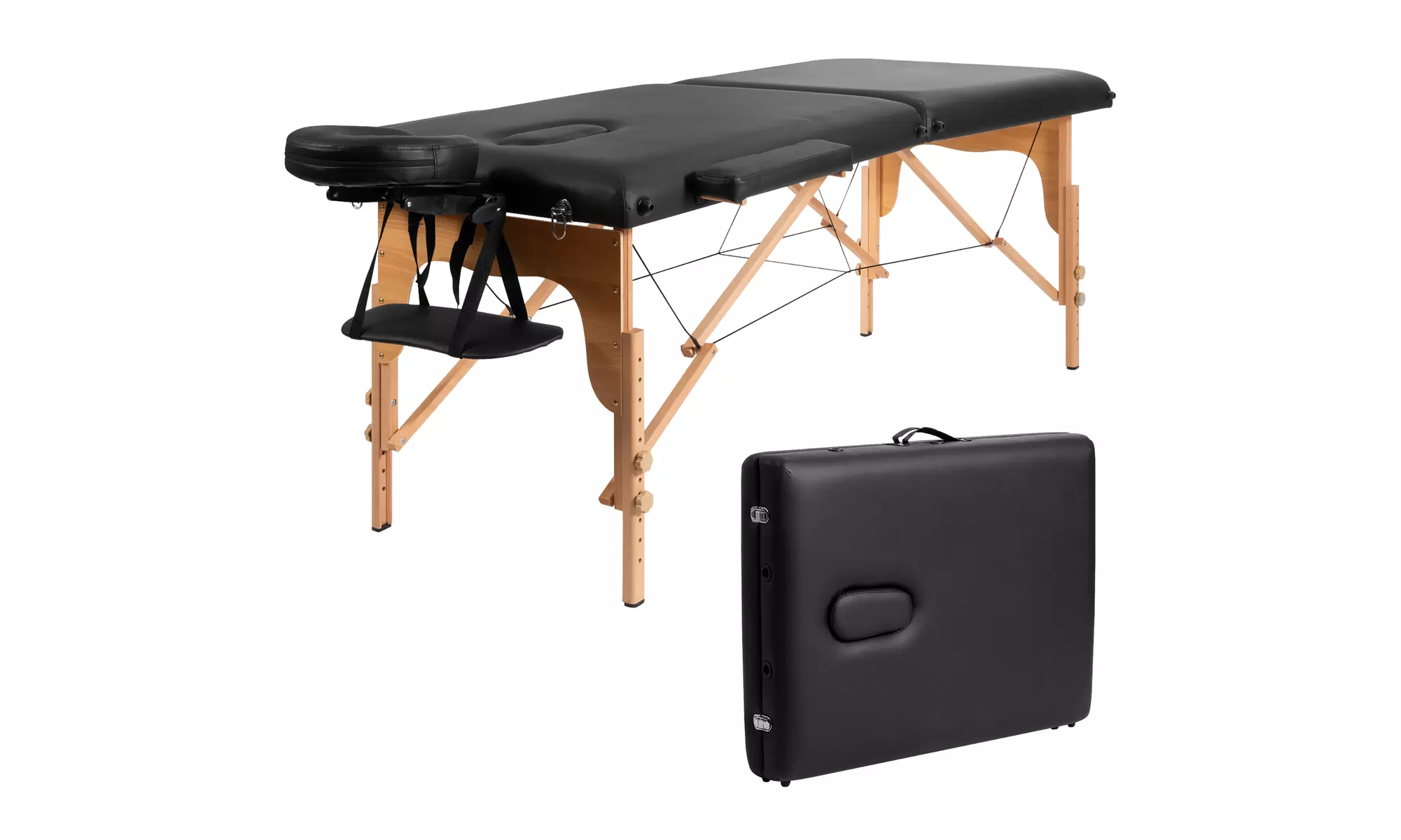 84" Portable Massage Table Adjustable Spa Bed with Carry Case
