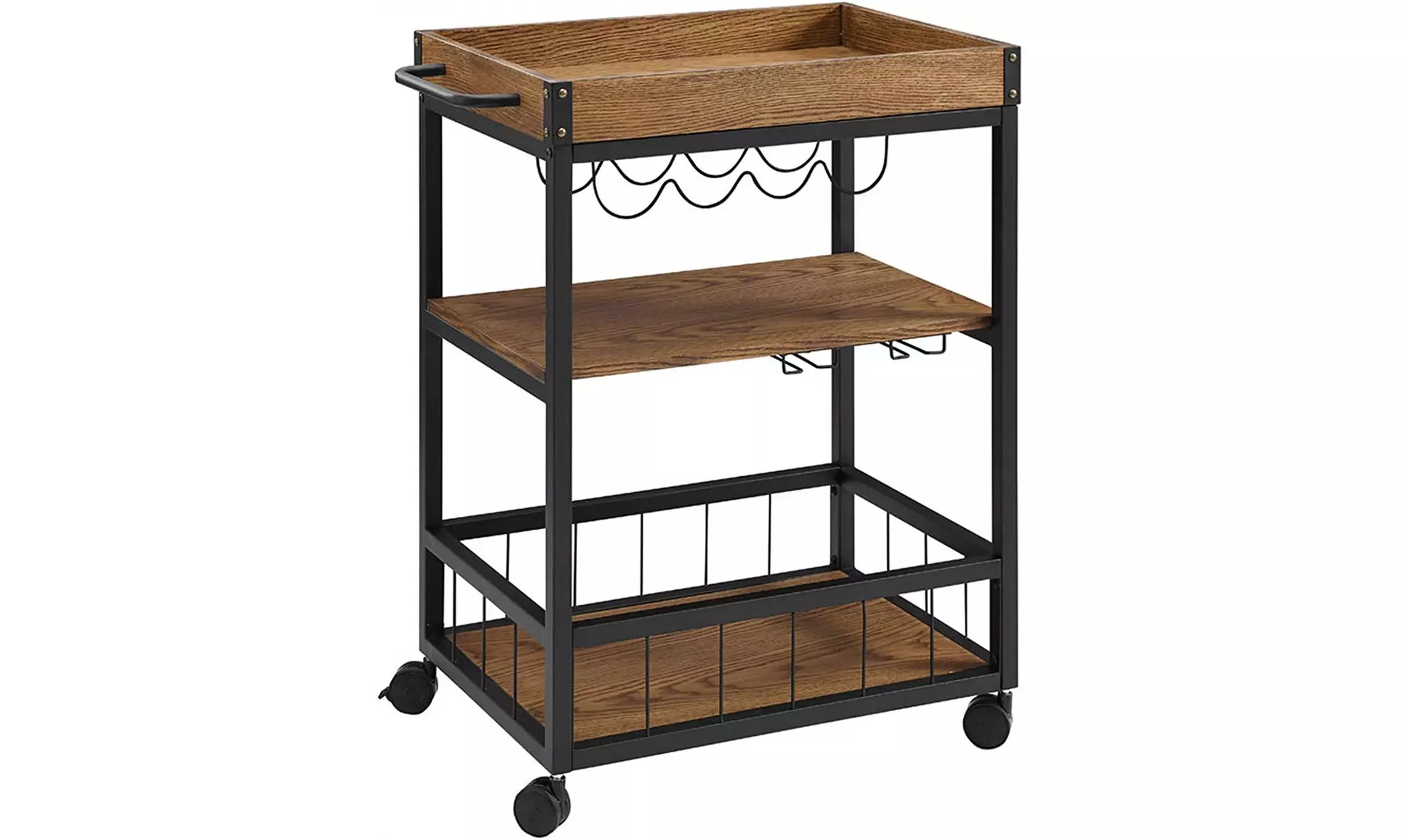 Portable 3-Layer Kitchen Storage Cart Wine Rack - Primary Image
