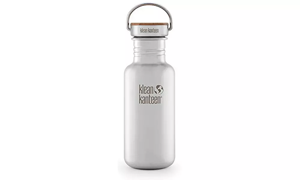 Klean Kanteen Reflect 18 oz Water Bottle with Bamboo Cap - Second Medium
