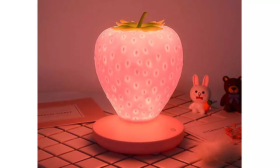 Pink Strawberry Lamp LED Night Light - Primary Image