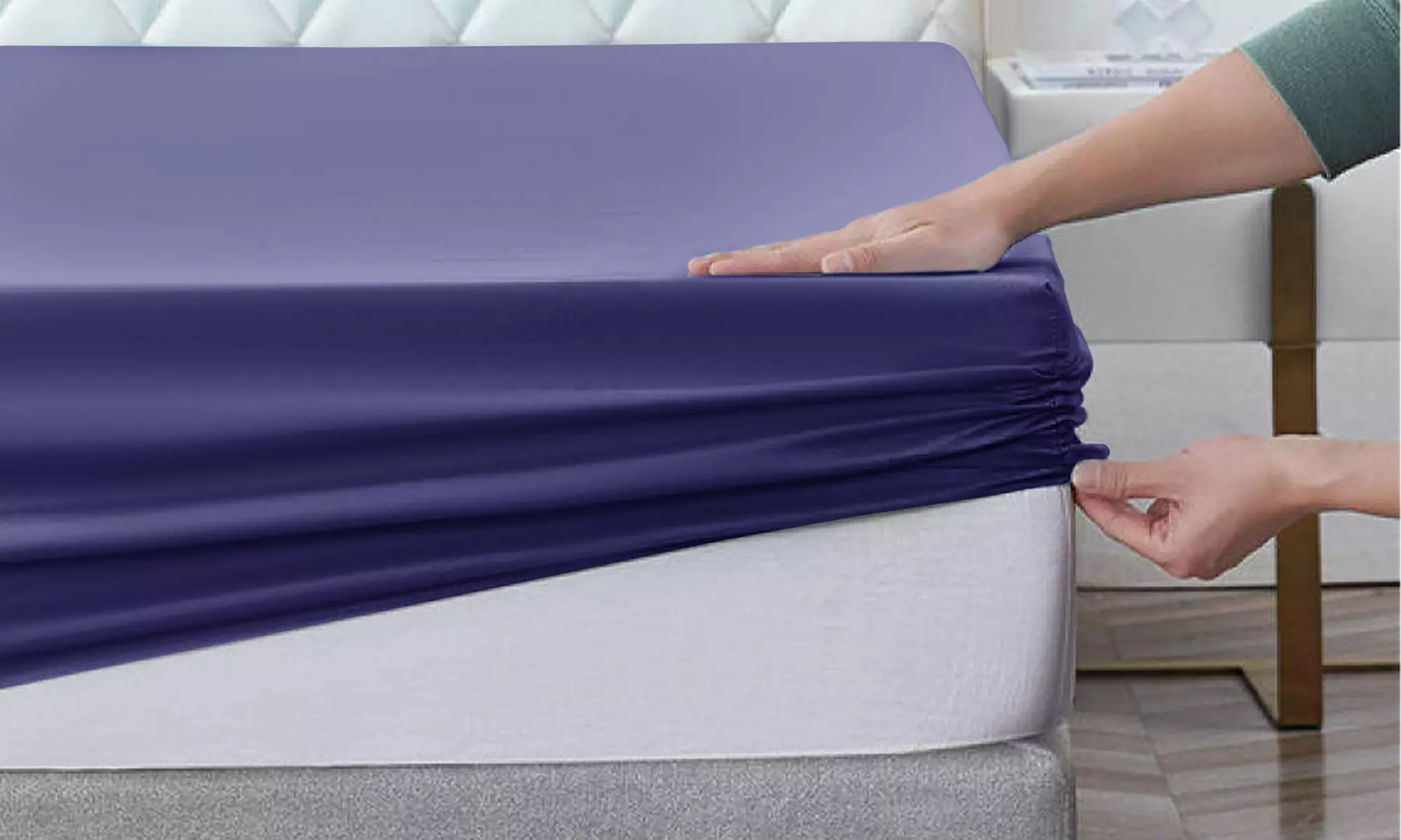 Lux Decor 16-Inch Deep Pocket Easy Fit Premium Soft Microfiber Fitted Sheet