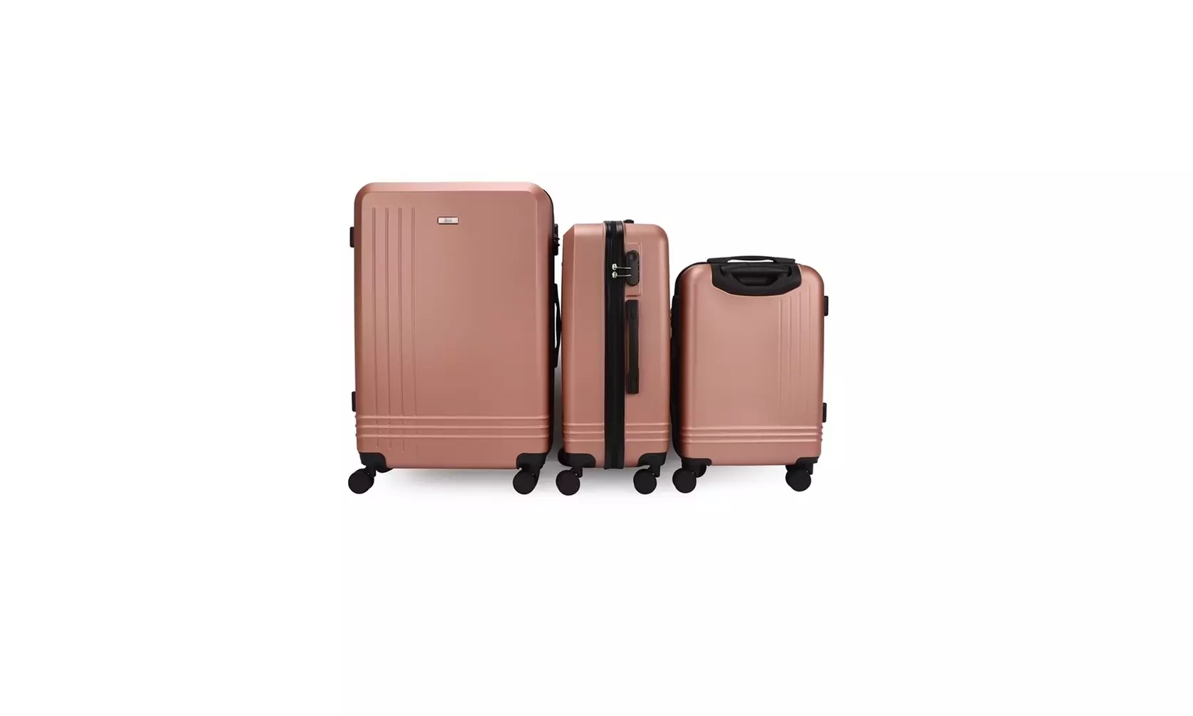 3-Piece Hardside Luggage Set with 360 Dual Spinner Wheels and Combo Lock