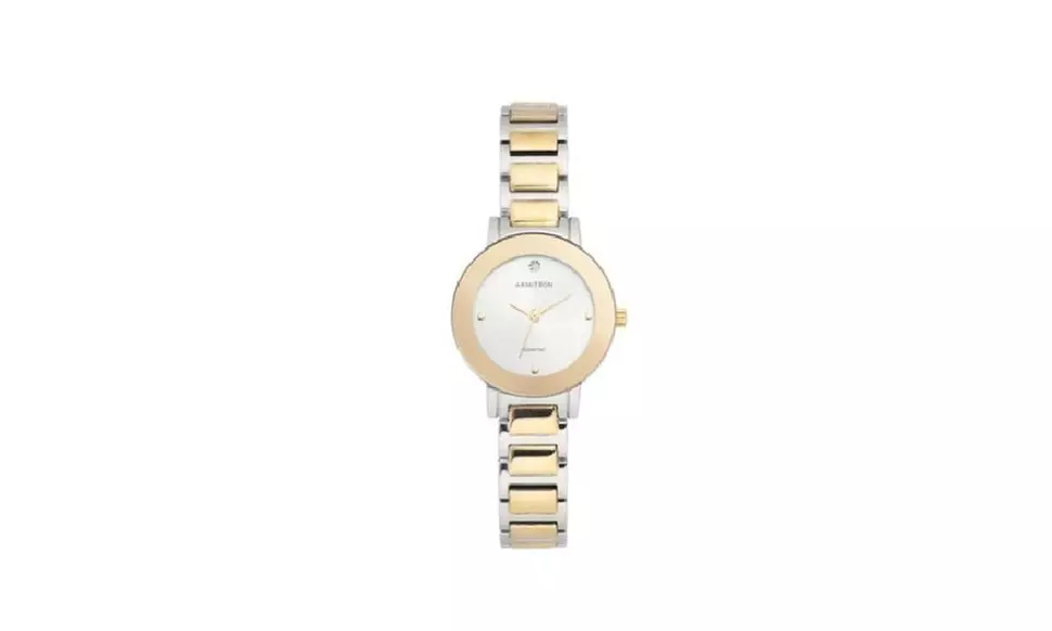 Armitron Womens Two-Tone and Silver Diamond Dial Dress Wrist Watch - Primary Image