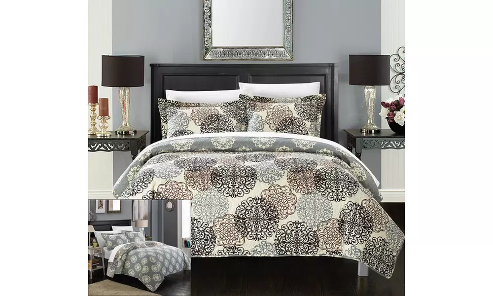 2- 3 or 7 Piece Kimberly Boho Inspired Reversible Print Quilt Set - Primary Image