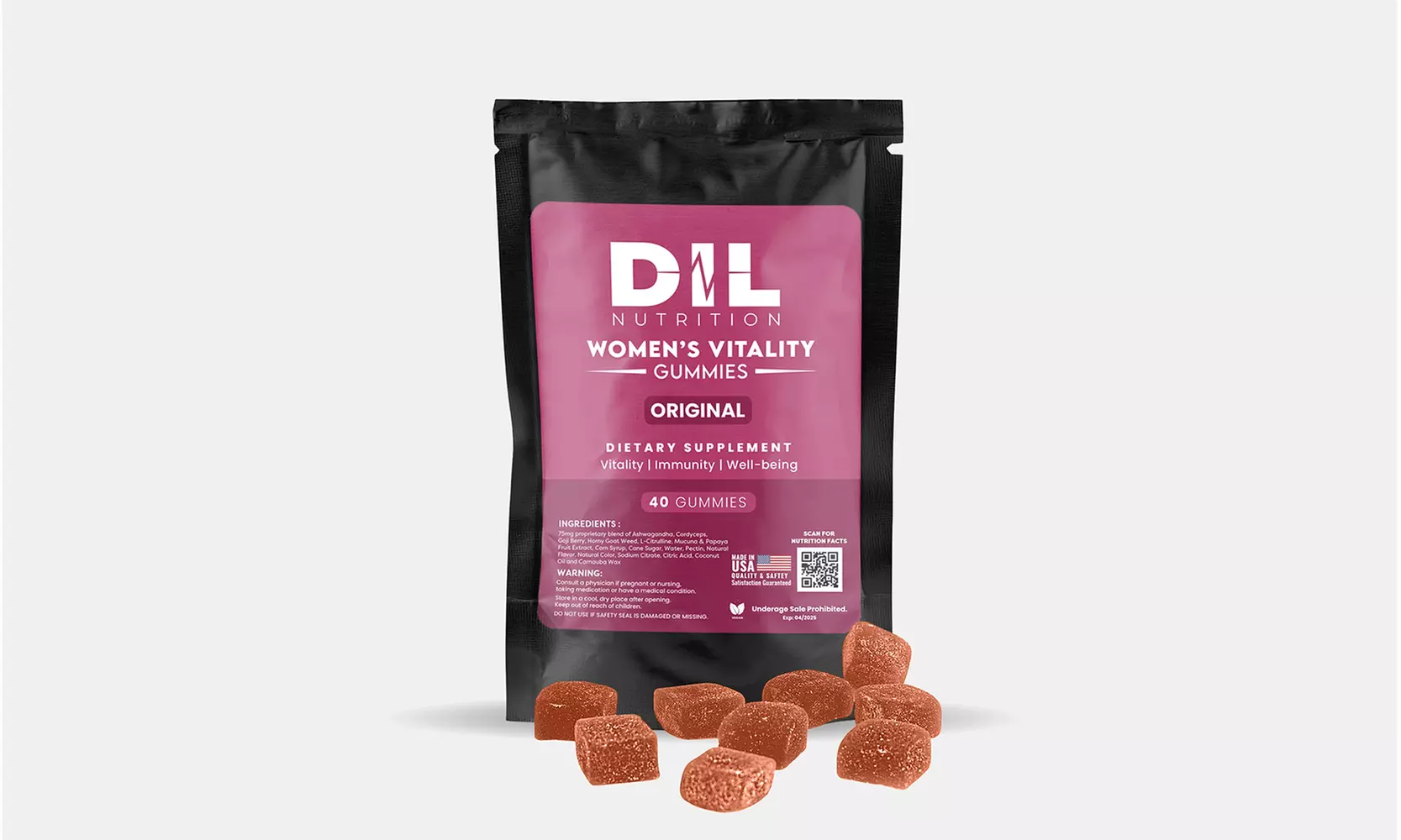 Dil Nutrition Women's Vitality Gummies for Immunity and Well-being (40 gummies)