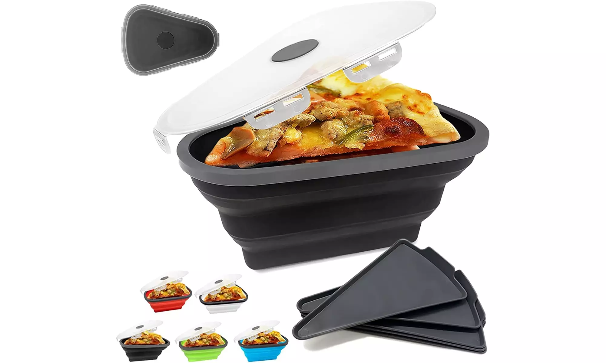 Pizza Storage Container, Reusable Pizza Box With Lids - Primary Image