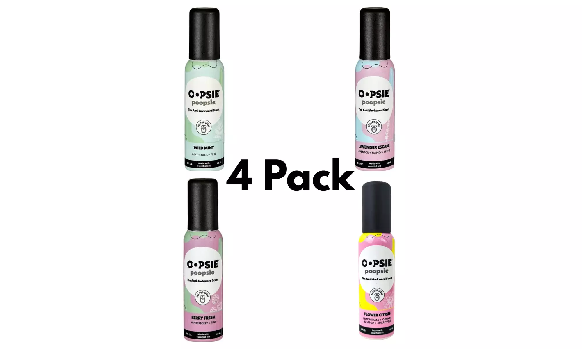 Oopsie Poopsie Pre-Poop Toilet Spray - Single, 2-pack or 4-pack