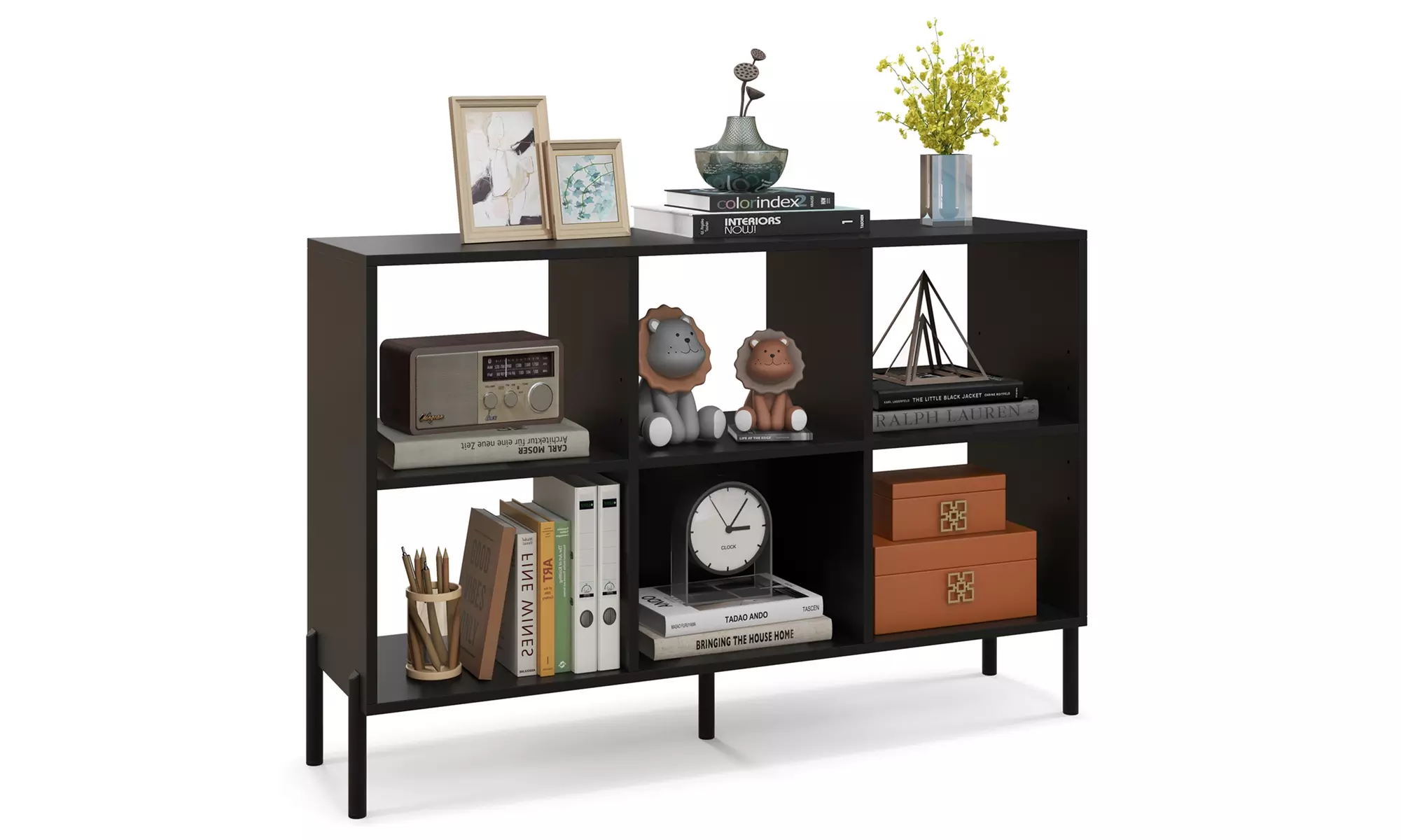 Costway 6 Cube Storage Shelf Organizer Bedroom Bookcase Square Cubby Cabinet