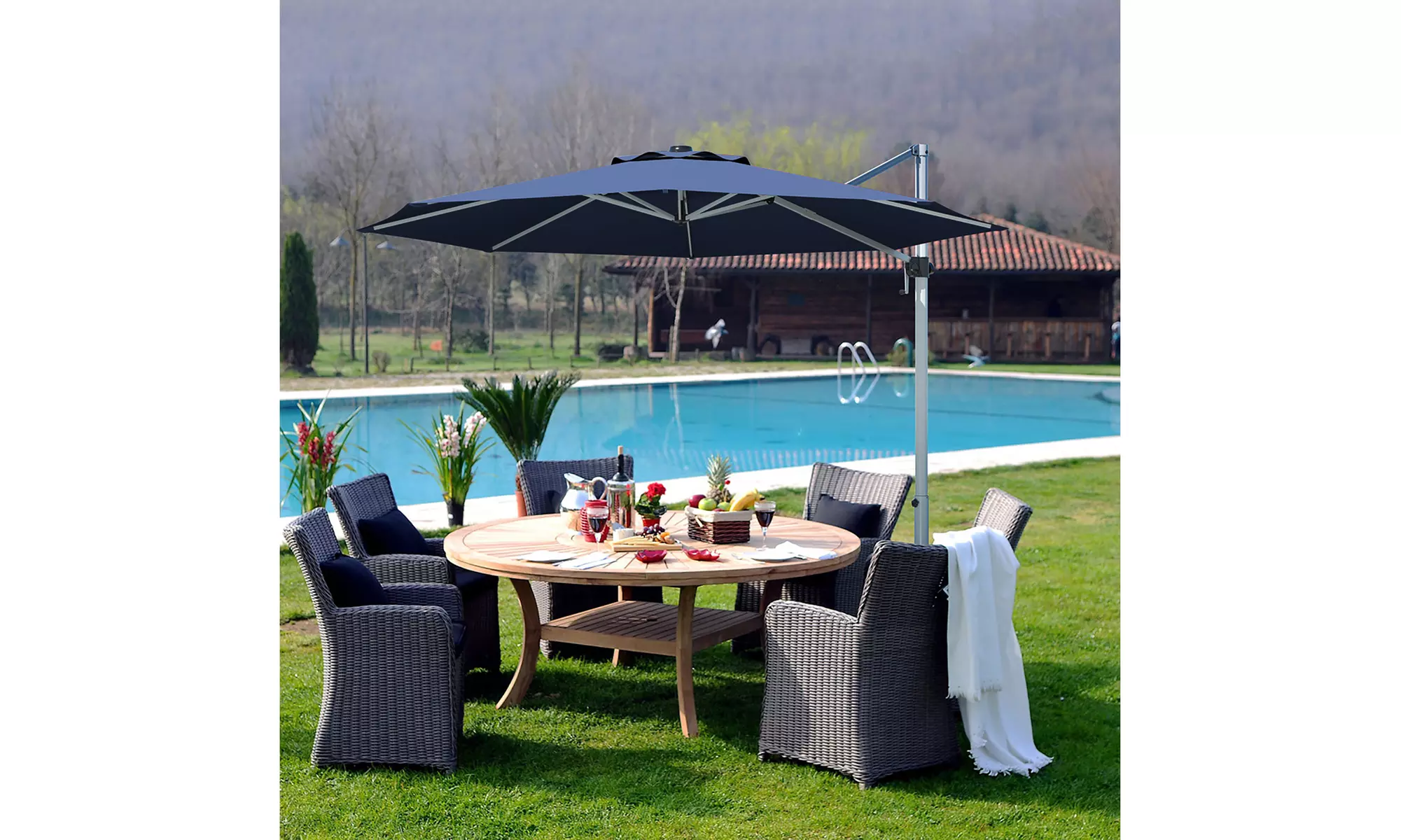 Costway 11' Patio 5 Colors Cantilever Offset Umbrella - Primary Image