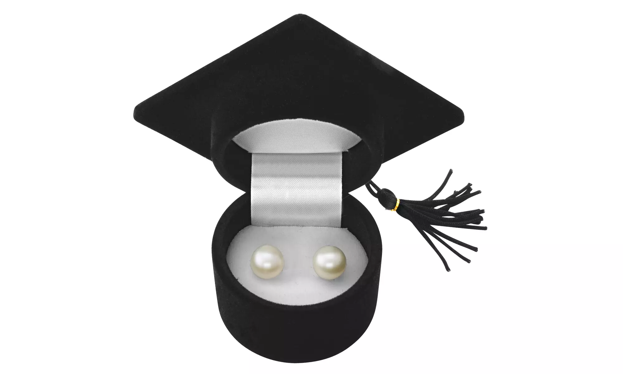PearlGirl 14K Gold Graduation Freshwater Pearl Earring Studs 8-9mm - Primary Image