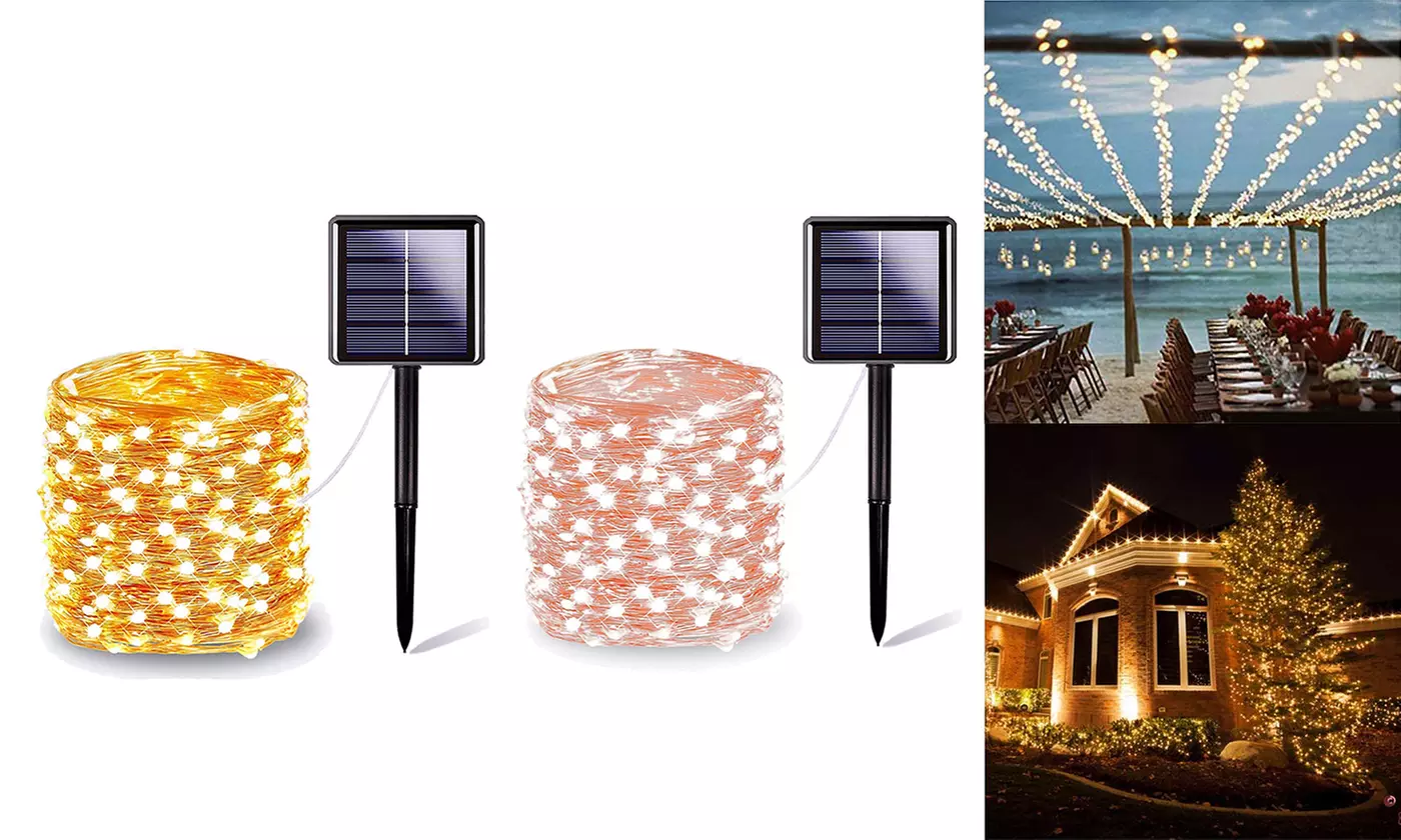 200 LED Solar String Lights Outdoor Waterproof Wire Fairy Christmas Lights - Primary Image