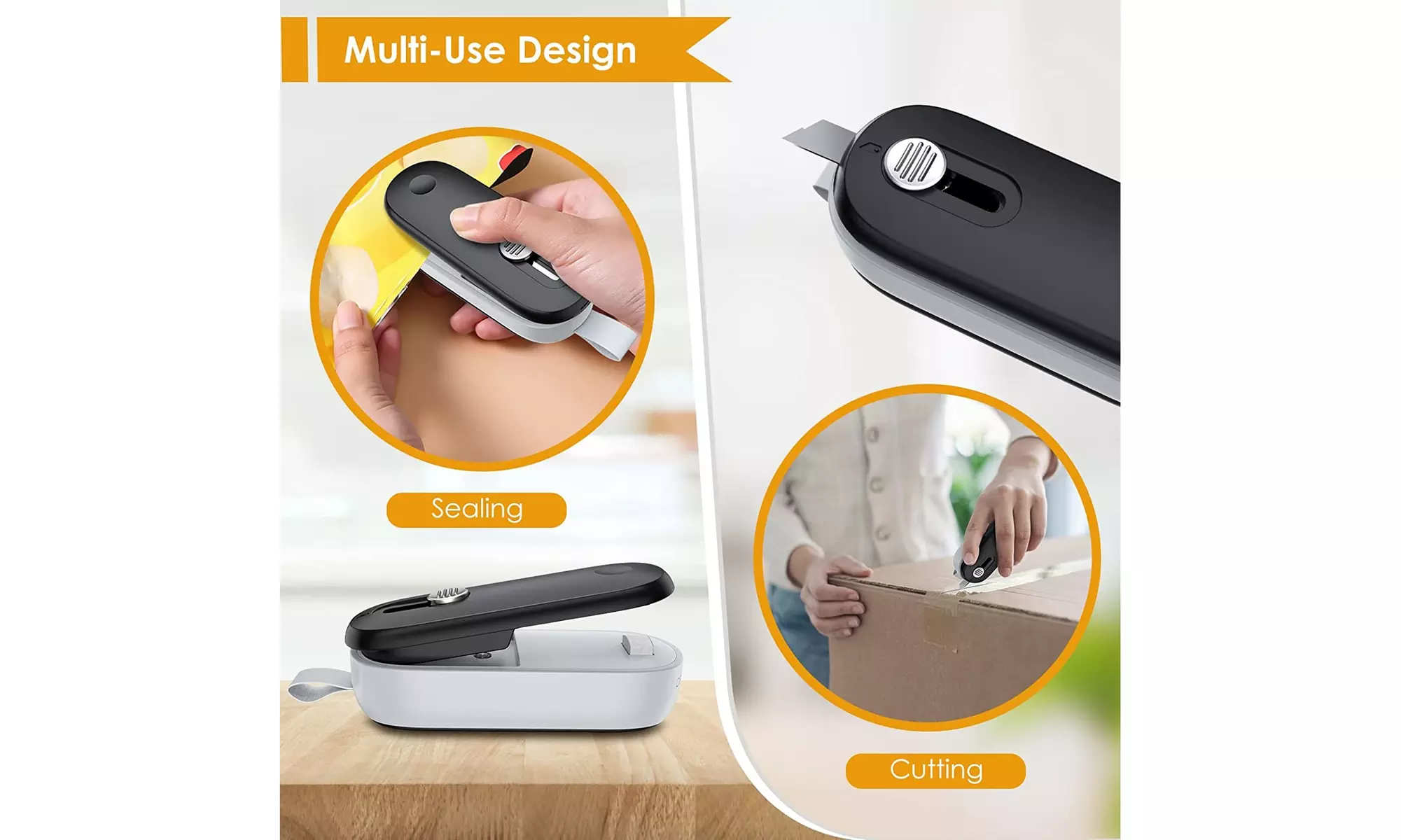 FEPPO Bag Sealer Mini, 2 in 1 Bag Sealer Heat Seal with Cutter, - Second Medium