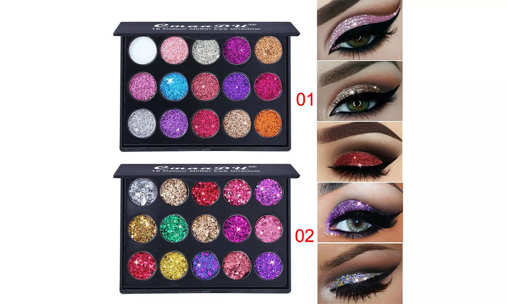 Glitter Eyeshadow 15 Color Matte Makeup Kit Shimmer Eye Shadow Powder Palette - Primary Image