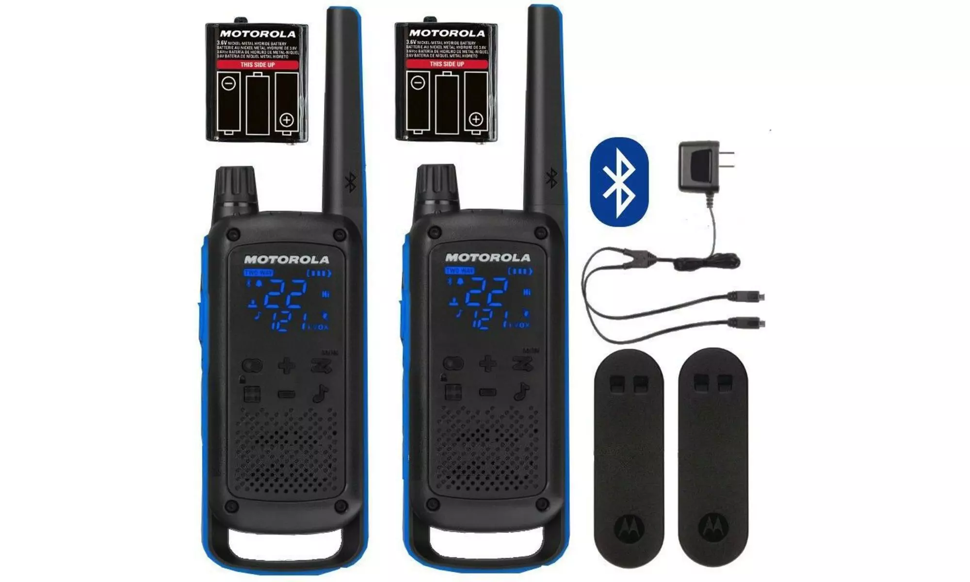 Talkabout T800 Walkie Talkie 2 Pack Set 35 Mile Two Way Bluetooth App Connect - Primary Image