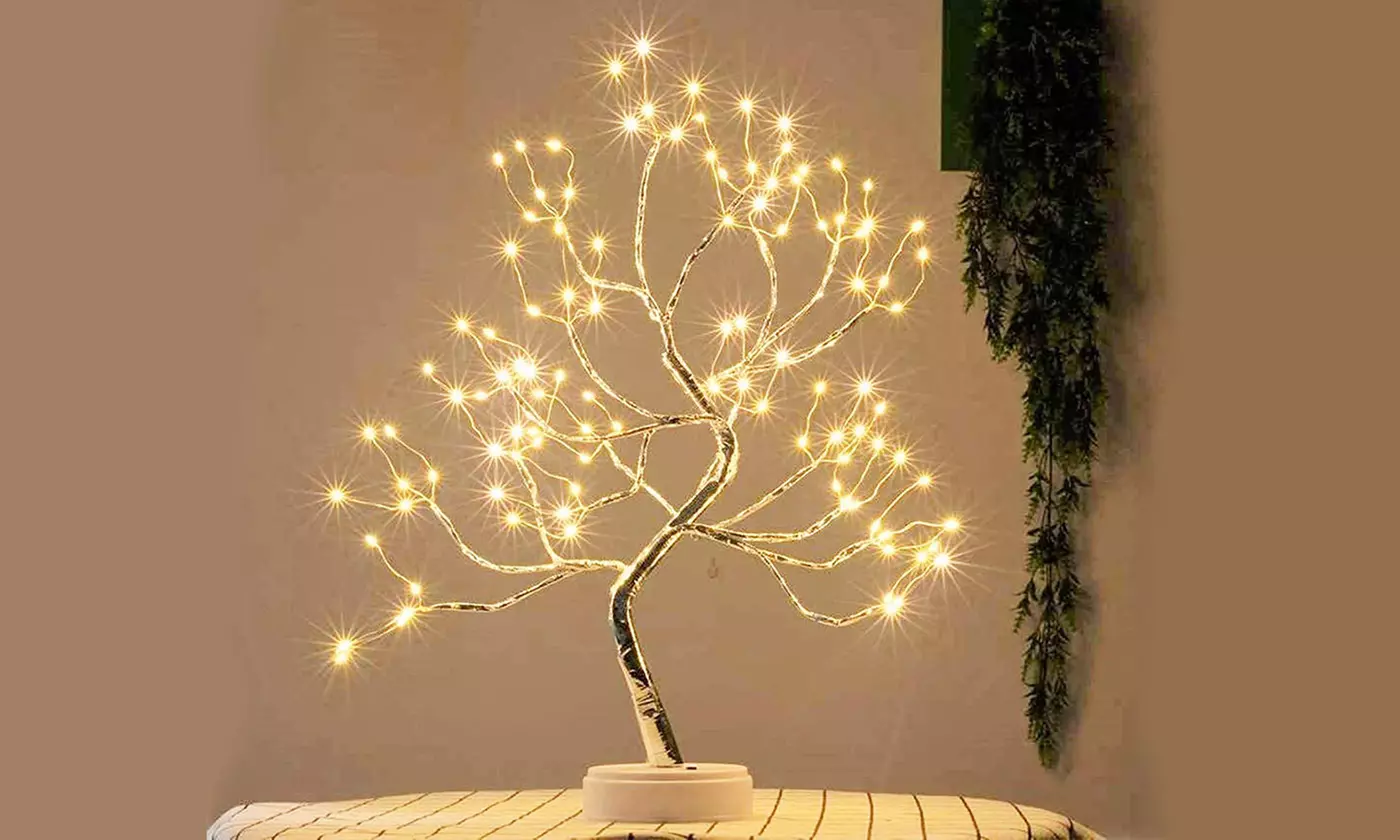 108 LED Night Light Tabletop Fairy DIY Bonsai Tree Lamp Home Decor