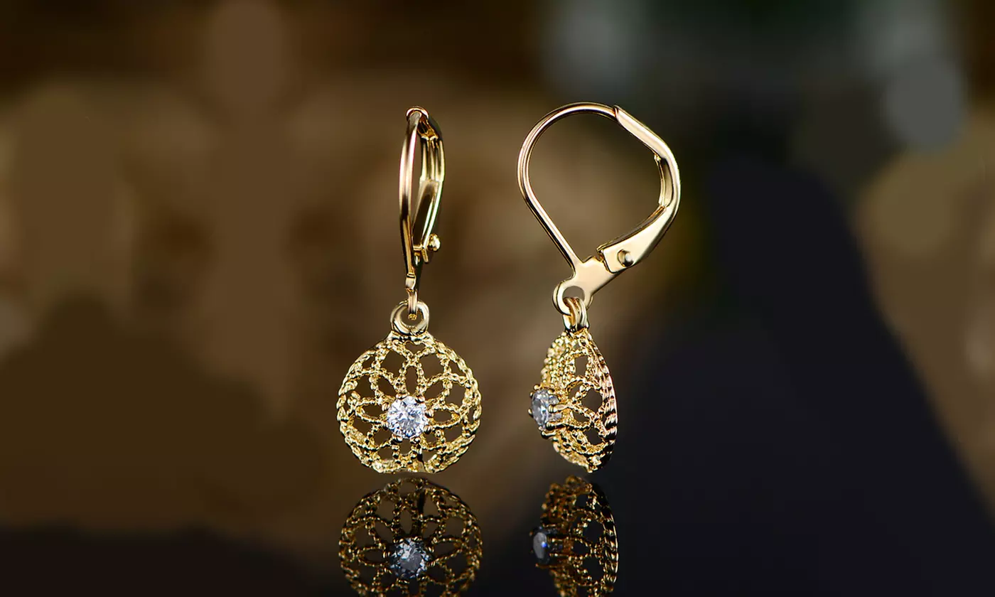 Swirl Filigree Teardrop Earrings  - Primary Image