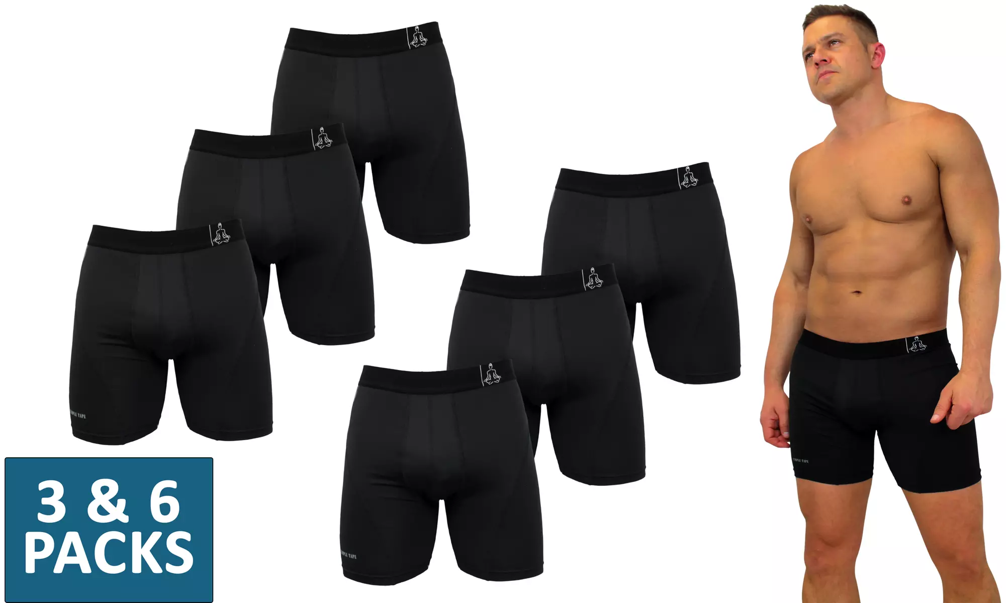 Compression mens underwear  sports performance boxer briefs 6-Pack & 3-Pack - Primary Image