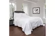 White King Size Quilted Bedspread Elegant Ruffle Hypoallergenic 3 Piece  - Second Medium