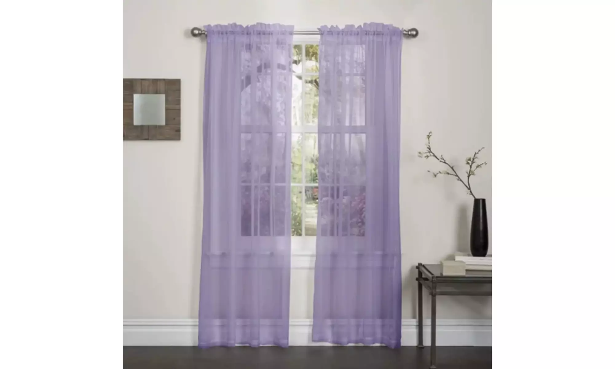 Lisa Sheer Curtains Voile Polyester Window Curtain Panel Grommet Top 55" X 84" 