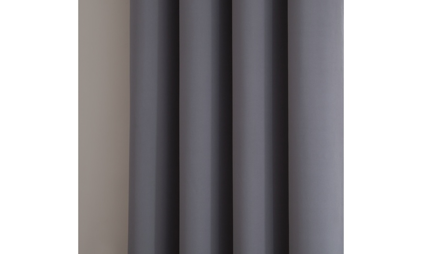 Image 20: Nicole Wide Thermal Blackout Curtain Grommet Panel (Patio & Wall-to-Wall Pair)