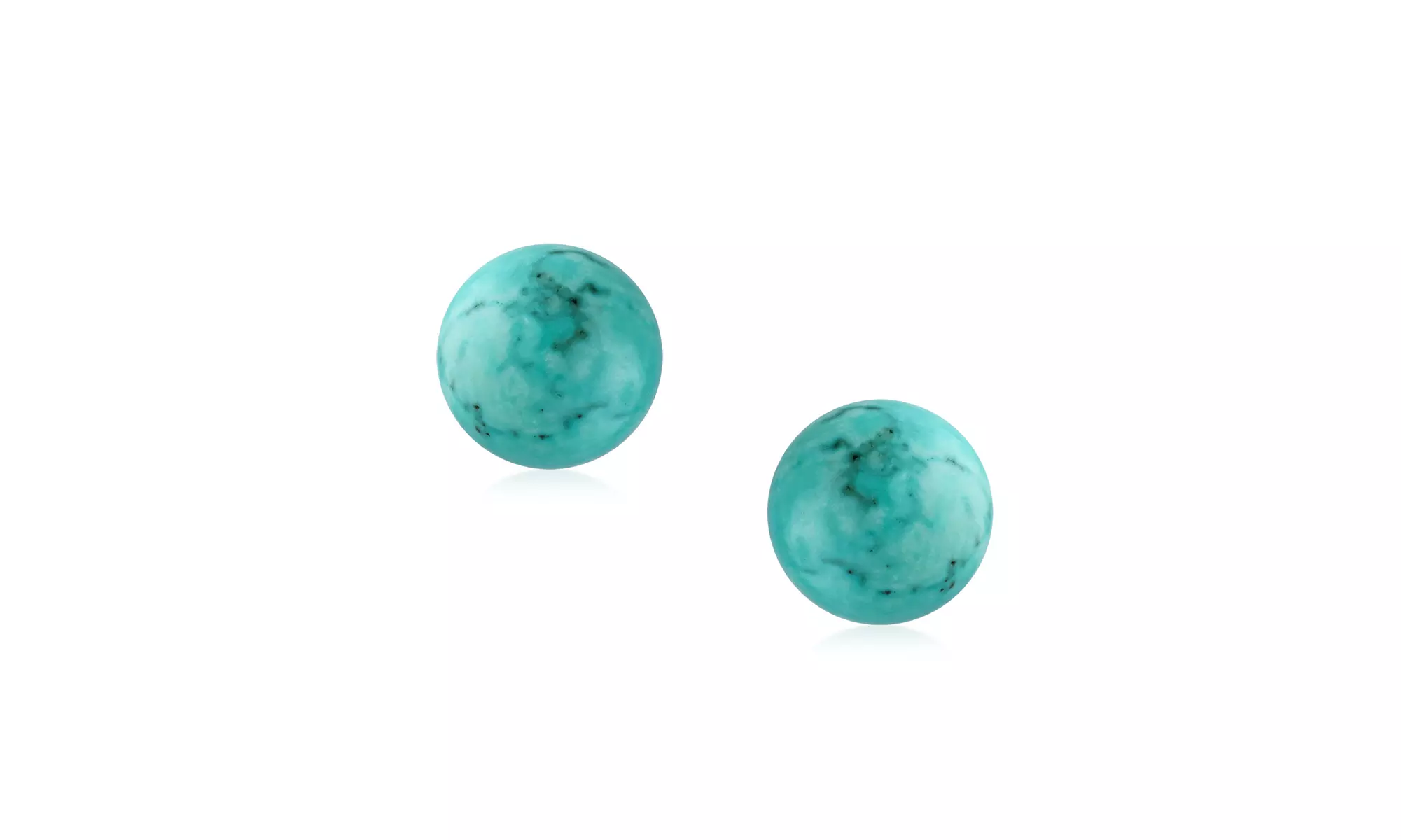 10MM Gemstone Round Ball Stud Earrings .925 Sterling Birthstone Colors - Primary Image