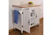 Large Wooden Kitchen Island Trolley with Heavy Duty Rolling Casters - Second Medium
