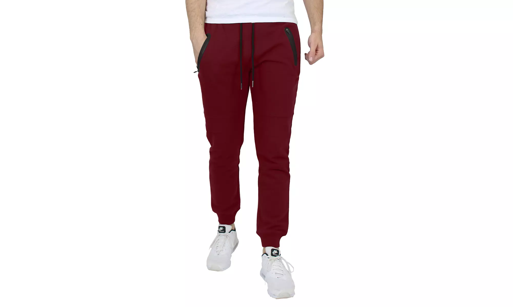 Men's Heavyweight Slim-Fit Fleece Joggers With Waterproof Zipper Pockets