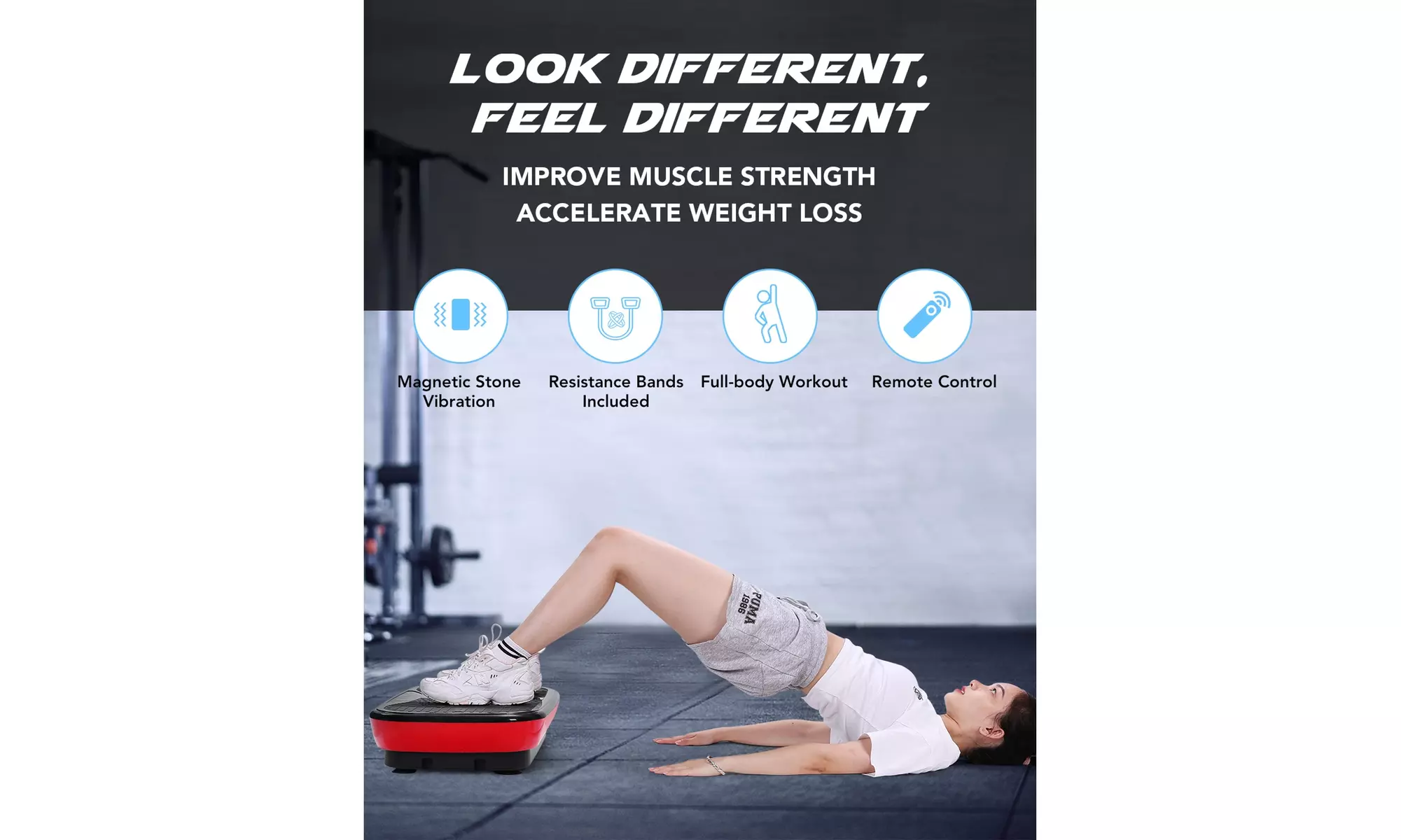 MaxKare Vibration Platform Loop Bands Multiple Modes Fitness Platform  - Second Medium