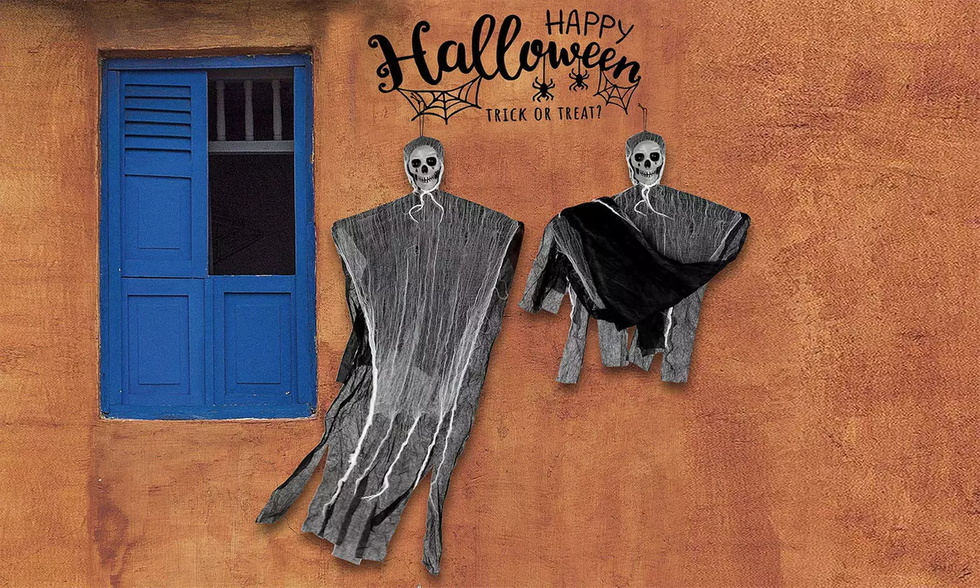 Halloween Outdoor Yard Décor, Hanging Scary Skull Face, Ghost, or Fake Corpse