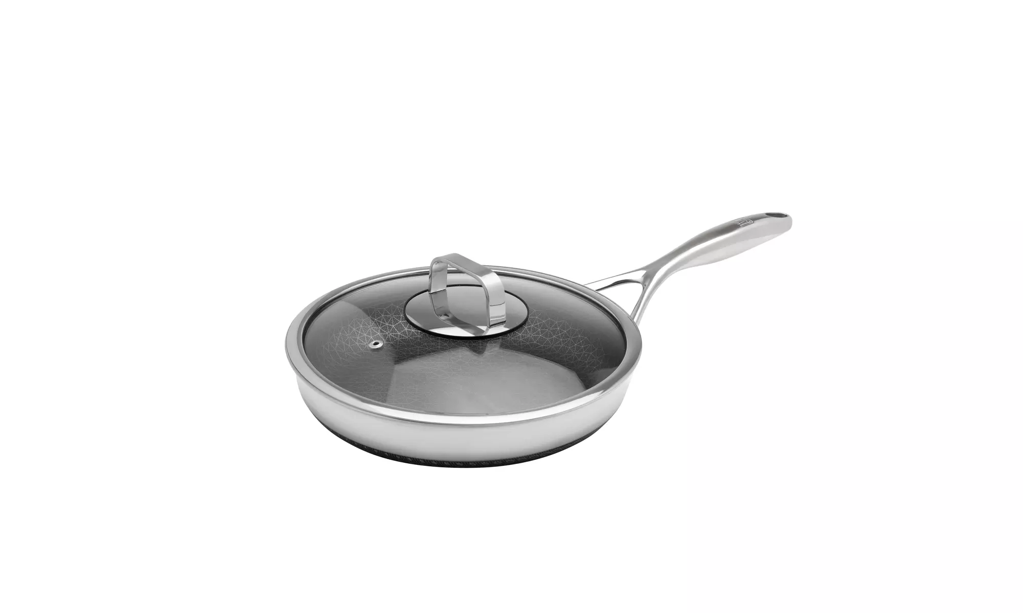 DiamondClad Hybrid Nonstick Fry Pans with Tempered Glass Lids Cookware Sets